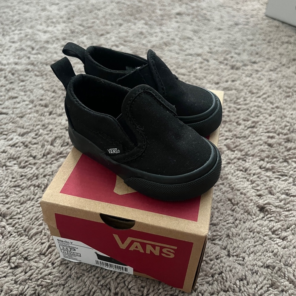Vans Black Suede Slip-On Sneakers